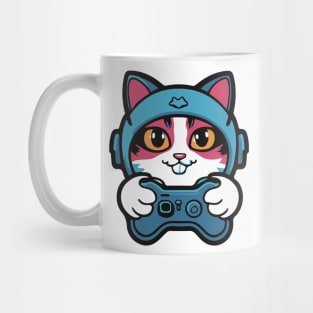 Gamer Cat in Action Mug